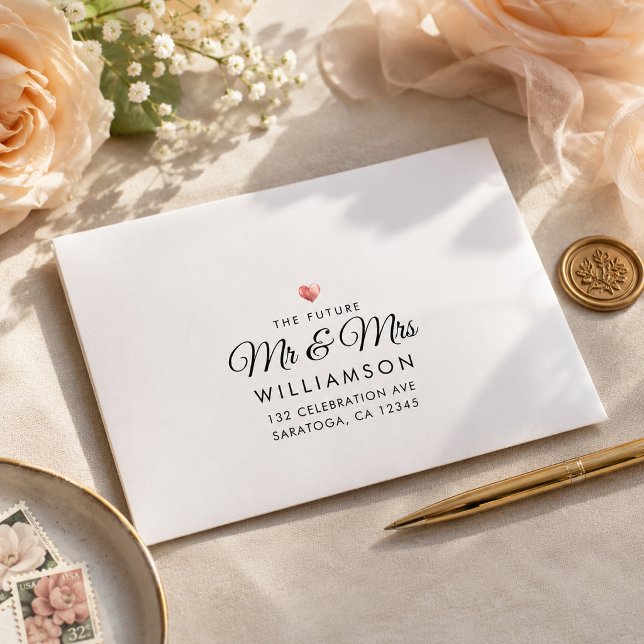 Future Mr and Mrs Rose Gold Wedding RSVP  Envelope (Creator Uploaded)