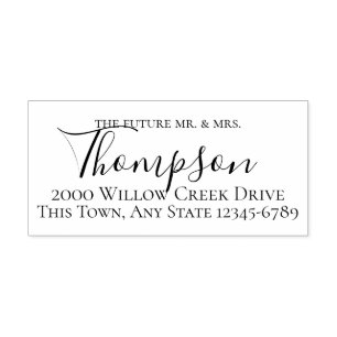 Future Mr. and Mrs. RSVP return address Self-inking Stamp