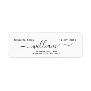 Future Mr. and Mrs. Save the date return address