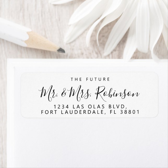 Future Mr and Mrs Script Wedding Return Address (Insitu)