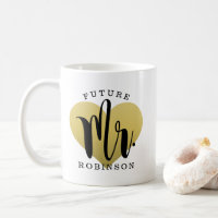 Future Mr Gold Heart Wedding Monogram