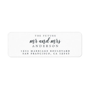 Future Mr Mrs Black White Wedding Return Address