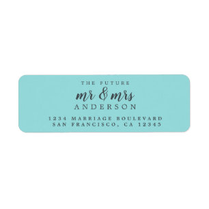 Future Mr Mrs Blue Wedding Return Address