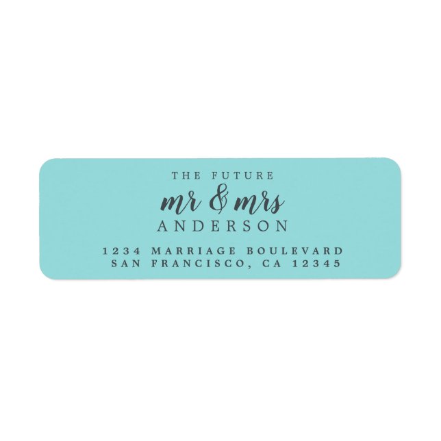 Future Mr Mrs Blue Wedding Return Address (Front)