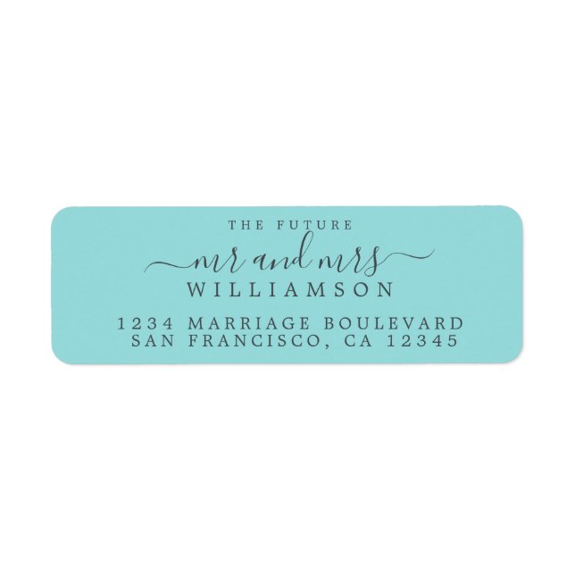Future Mr Mrs Blue Wedding Return Address (Front)