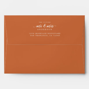 Future Mr Mrs Burnt Orange Return Address Envelope