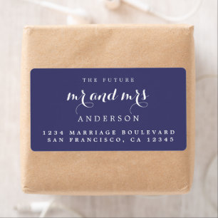 Future Mr Mrs Chic Script Wedding Return Address