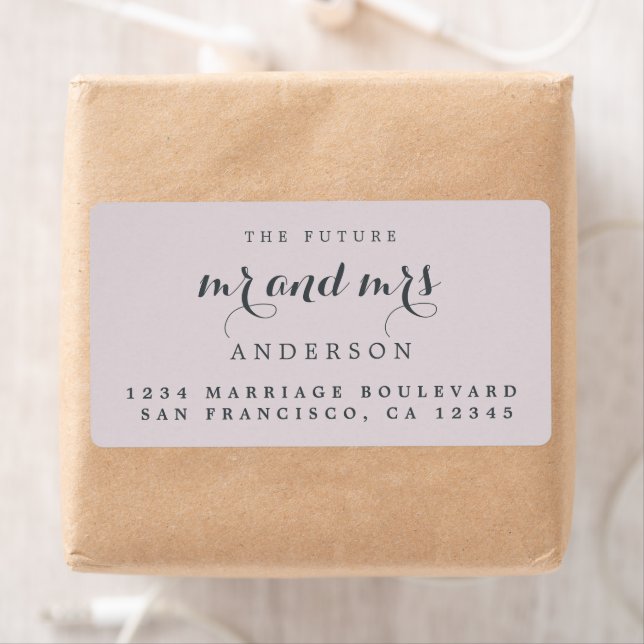Future Mr Mrs Chic Script Wedding Return Address (Insitu)