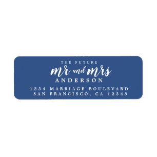 Future Mr Mrs Classic Blue Wedding Return Address