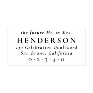 Future Mr. & Mrs. Classic Return Address Rubber Stamp