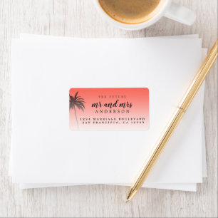 Future Mr Mrs Coral Beach Wedding Return Address Label