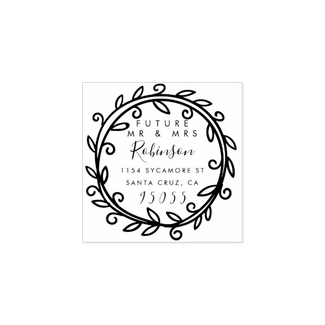 Future Mr & Mrs | Cute Script Return Address Rubber Stamp (Imprint)