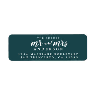 Future Mr Mrs Deep Teal Wedding Return Address