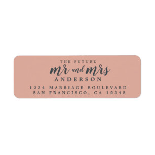 Future Mr Mrs Dusty Pink Wedding Return Address