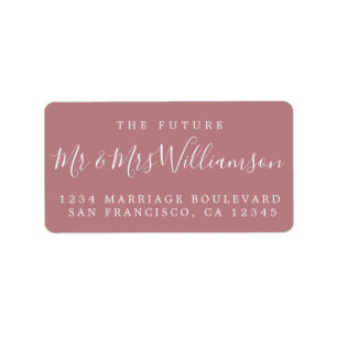 Future Mr Mrs Dusty Rose Wedding Return Address Label