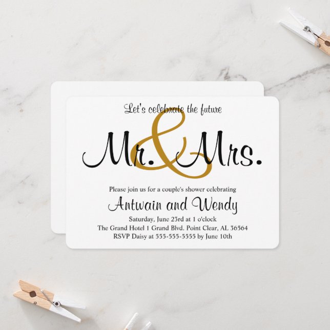 Future Mr. & Mrs. Engagement Party Invitation (Front/Back In Situ)