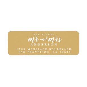 Future Mr Mrs Gold Yellow Wedding Return Address