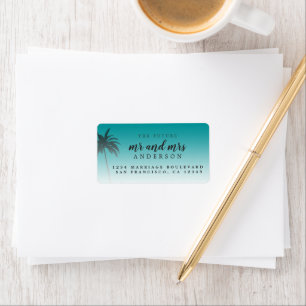 Future Mr Mrs Green Beach Wedding Return Address Label