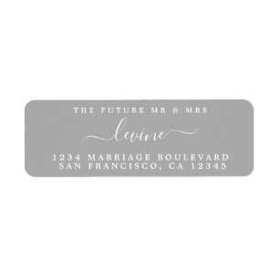 Future Mr Mrs Grey Wedding Return Address