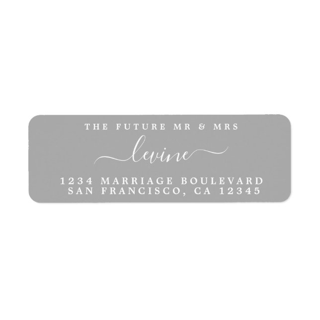 Future Mr Mrs Grey Wedding Return Address (Front)
