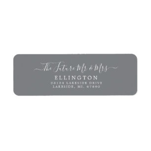 Future Mr & Mrs Grey Wedding Return Address Label