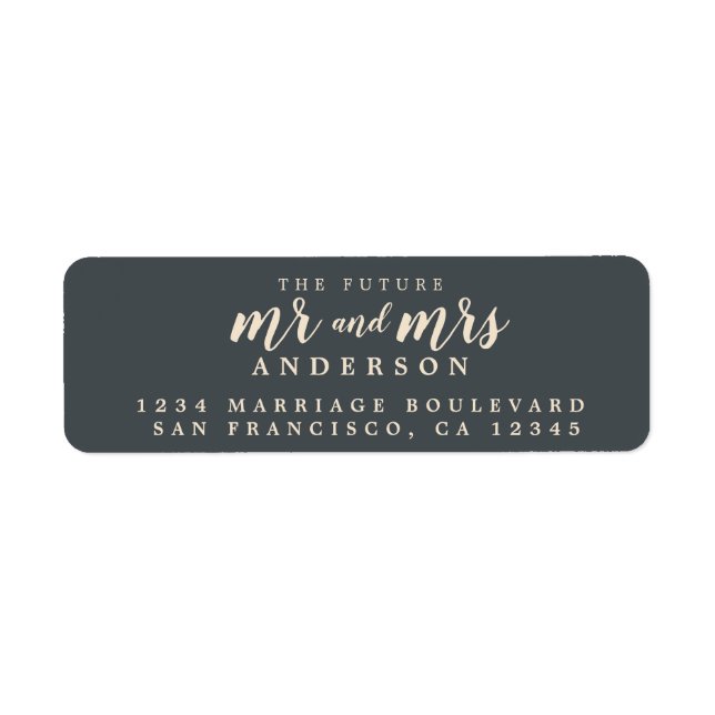 Future Mr Mrs Ivory Black Wedding Return Address (Front)