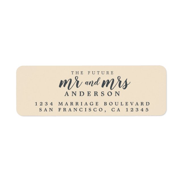 Future Mr Mrs Ivory Wedding Return Address (Front)