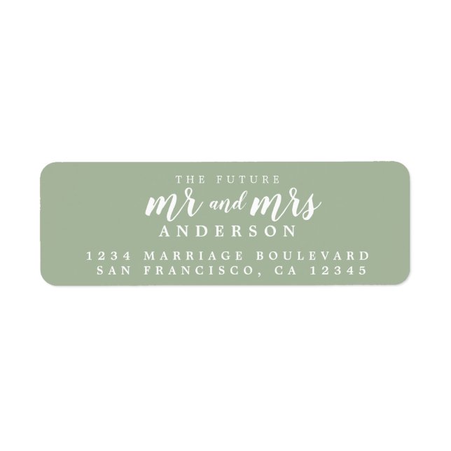 Future Mr Mrs Laurel Green Wedding Return Address (Front)