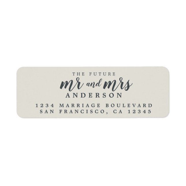 Future Mr Mrs Light Grey Wedding Return Address (Front)