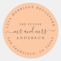 Future Mr Mrs Orange Wedding Return Address