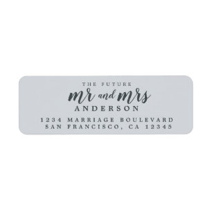 Future Mr Mrs Pastel Blue Wedding Return Address