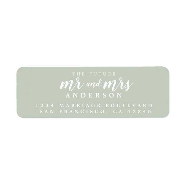 Future Mr Mrs Pastel Green Wedding Return Address (Front)