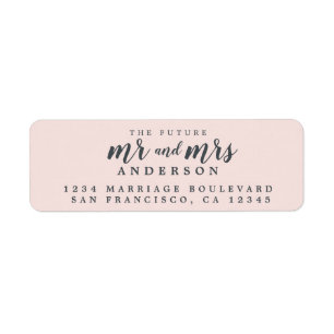 Future Mr Mrs Pastel Pink Wedding Return Address