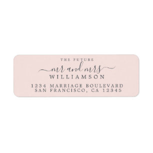 Future Mr Mrs Pastel Pink Wedding Return Address
