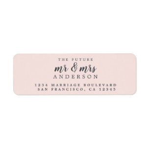 Future Mr Mrs Pastel Pink Wedding Return Address