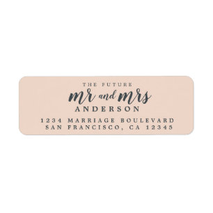 Future Mr Mrs Pastel Pink Wedding Return Address