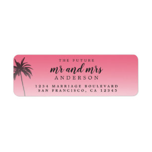 Future Mr Mrs Pink Beach Wedding Return Address