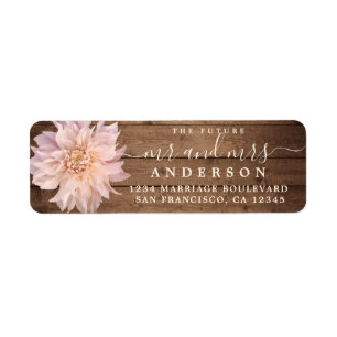 Future Mr Mrs Pink Dahlia Flower Return Address