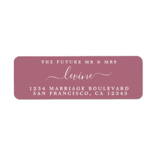Future Mr Mrs Purple Cassis Wedding Return Address
