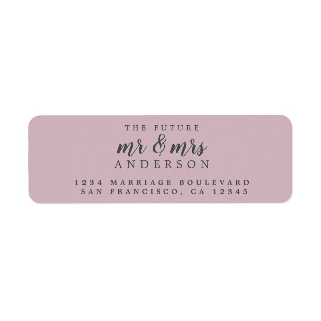 Future Mr Mrs Purple Wedding Return Address (Front)