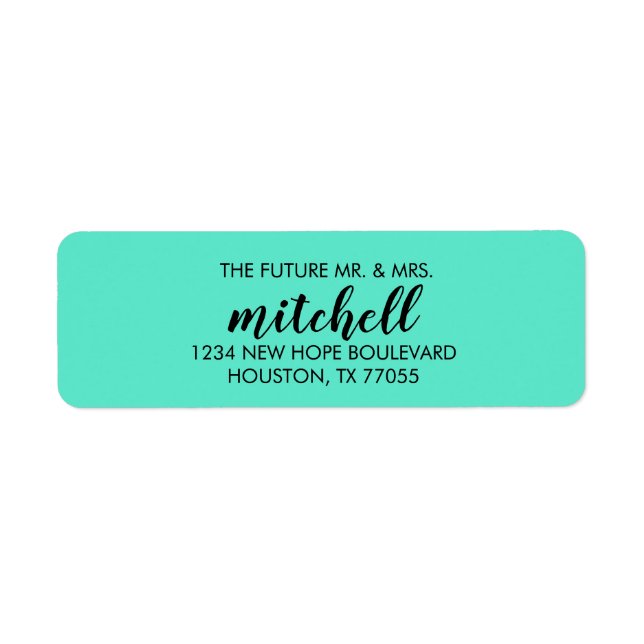 Future Mr. & Mrs. Return Address Labels | Teal (Front)