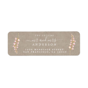 Future Mr Mrs Rustic Floral Wedding Return Address
