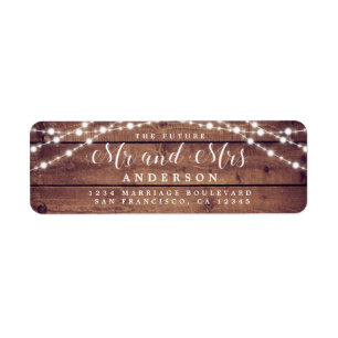 Future Mr Mrs Rustic Lights Wedding Return Address