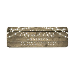 Future Mr Mrs Rustic Lights Wedding Return Address