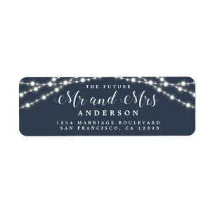 Future Mr Mrs Rustic Lights Wedding Return Address
