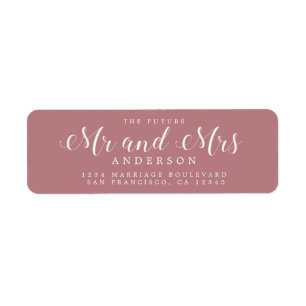 Future Mr Mrs Script Dusty Rose Return Address