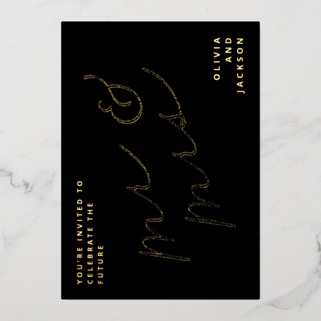 Future Mr & Mrs Script Photo Save the Date (Front)