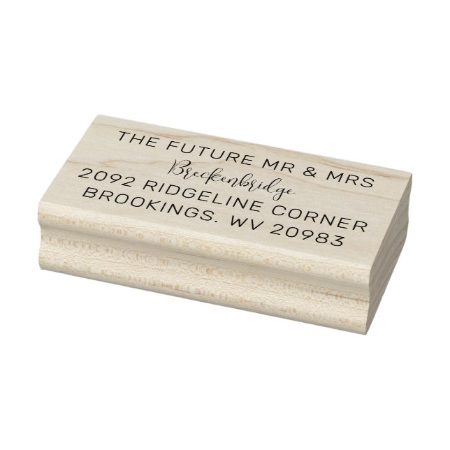  Future Mr Mrs Script Wedding Return Address Rubber Stamp (Stamp)