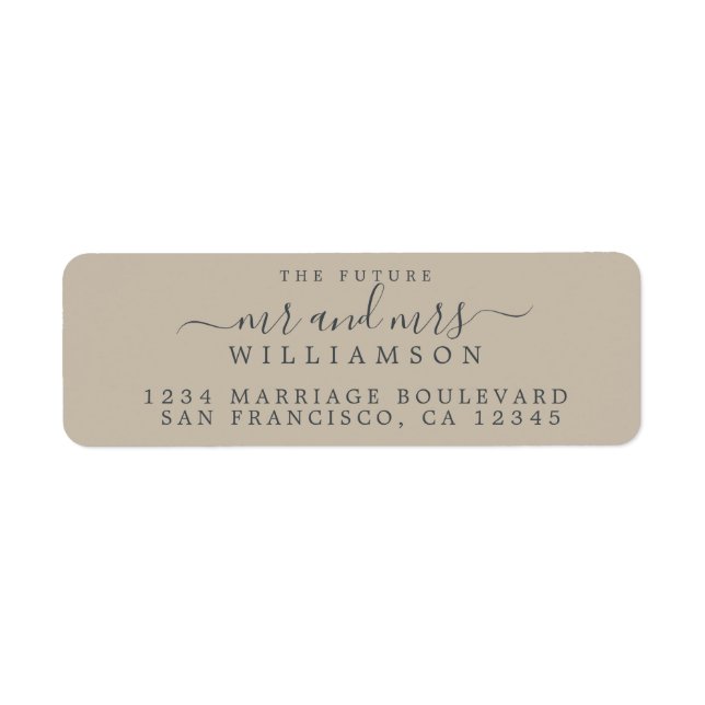 Future Mr Mrs Shiitake Grey Wedding Return Address (Front)