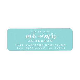 Future Mr Mrs Turquoise Wedding Return Address
